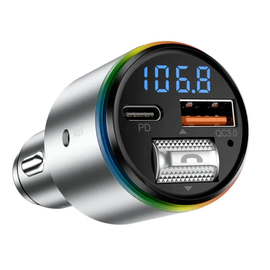 Зарядно за кола с FM трансмитер Proove (FMPD30110006) - Bluetooth 5.3, Fast Charge, 30W - Сребристо