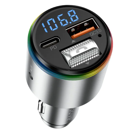 Зарядно за кола с FM трансмитер Proove (FMPD30110006) - Bluetooth 5.3, Fast Charge, 30W - Сребристо
