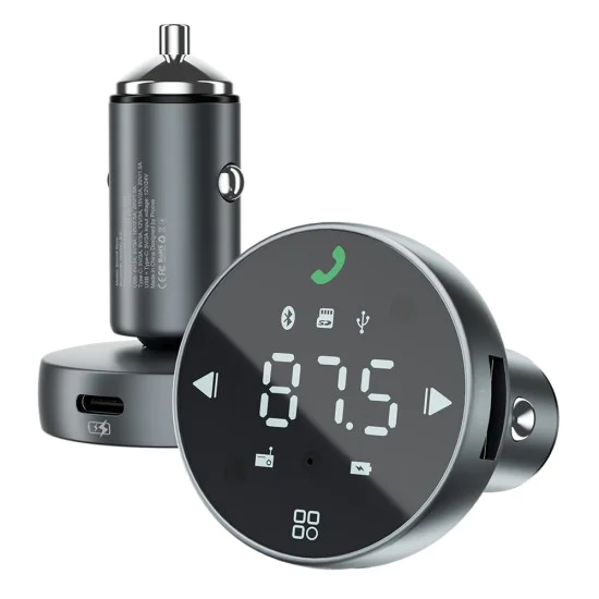Зарядно за кола с FM трансмитер Proove (FMSS30110003) - Тъчскрийн, Bluetooth 5.0, 30W - Сиво