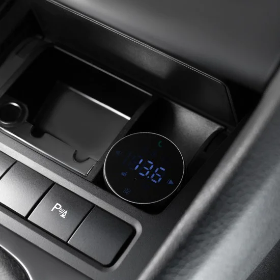 Зарядно за кола с FM трансмитер Proove (FMSS30110003) - Тъчскрийн, Bluetooth 5.0, 30W - Сиво