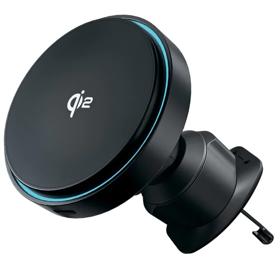 Стойка за кола с безжично зареждане Proove Light Circle (WHLC15010002) - Qi2, 15W - Метално сива
