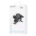 Стойка за кола с безжично зареждане Proove Triple Clamp (WHTC15010001) - Автоматична, 15W - Черна
