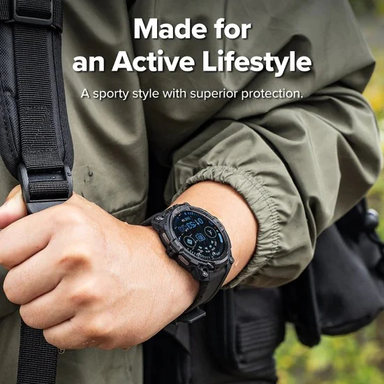 Каишка с корпус за Samsung Galaxy Watch8 (44mm) - Ringke Rugged Gear - Изцяло черен