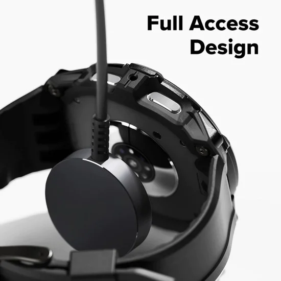 Каишка с корпус за Samsung Galaxy Watch8 (44mm) - Ringke Rugged Gear - Изцяло черен