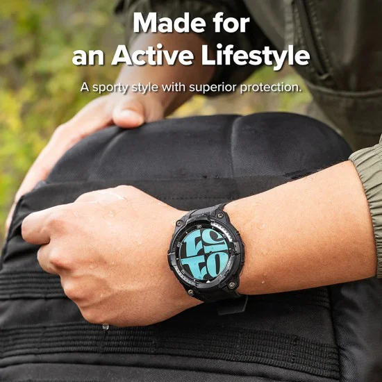 Каишка с корпус за Samsung Galaxy Watch8 Classic - Ringke Rugged Gear - Изцяло черен