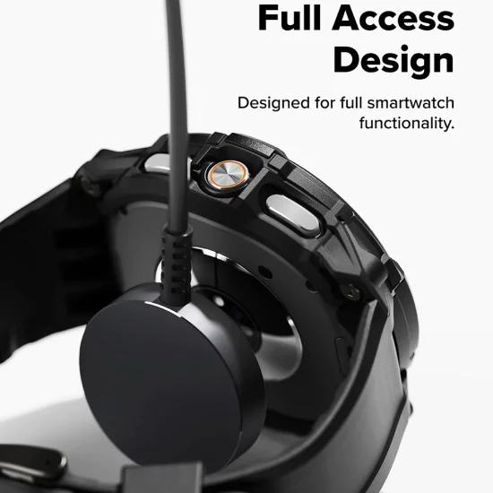 Каишка с корпус за Samsung Galaxy Watch8 Classic - Ringke Rugged Gear - Изцяло черен