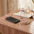 Ремък за ръка Guess Hand Strap Saffiano 4G Charm - Универсален, Saffiano еко кожа - Черен