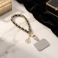 Ремък за ръка Guess Hand Strap Saffiano 4G Charm - Универсален, Saffiano еко кожа - Черен