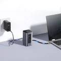 Докинг станция NU1 Air Spacemate (B00568103813-00) - Baseus - USB-C към 2x HDMI, RJ45, SD/TF, USB портове - Космическо сиво