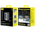Докинг станция NU1 Air Spacemate (B00568103813-00) - Baseus - USB-C към 2x HDMI, RJ45, SD/TF, USB портове - Космическо сиво
