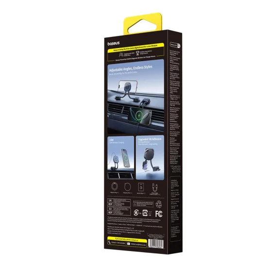 Стойка за кола PrimeTrip C03s Pro (C0013B01) - Baseus - магнитна, за табло, Type-C, регулируема - Черно