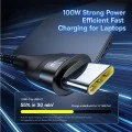Кабел за данни Flash Series 3 (P10377501111-00) - Baseus - Бързо зареждане, USB/USB-C към Lightning/2x USB-C, 100W, 1.5м - Черно