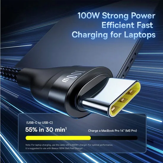 Кабел за данни Flash Series 3 (P10377501111-00) - Baseus - Бързо зареждане, USB/USB-C към Lightning/2x USB-C, 100W, 1.5м - Черно