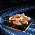 Кабел за данни Flash Series 3 (P10377501111-00) - Baseus - Бързо зареждане, USB/USB-C към Lightning/2x USB-C, 100W, 1.5м - Черно