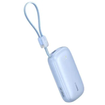 Външна батерия EnerFill FC21 Qpow 3 Ultra (E0027M03) - Baseus - с отделящ се кабел, 20000mAh, 22.5W - Галактическо синьо