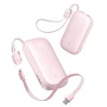 Външна батерия EnerFill FC21 Qpow 3 Ultra (E0027L02) - Baseus - с отделящ се кабел, 10000mAh, 22.5W - Мъгляво розово