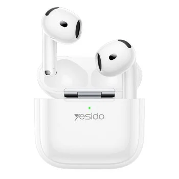 Безжични слушалки (TWS31) - Yesido - 13мм говорител, Bluetooth 5.4, Half-In-ear дизайн, 300mAh - Бяло