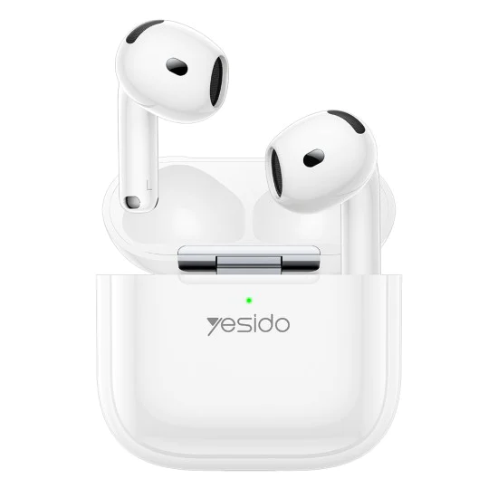 Безжични слушалки (TWS31) - Yesido - 13мм говорител, Bluetooth 5.4, Half-In-ear дизайн, 300mAh - Бяло
