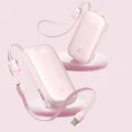 Външна батерия EnerFill FC21 Qpow 3 Ultra (E0027Q02) - Baseus - с отделящ се кабел, 10000mAh, 45W - Мъгляво розово