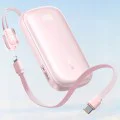 Външна батерия EnerFill FC21 Qpow 3 Ultra (E0027Q02) - Baseus - с отделящ се кабел, 10000mAh, 45W - Мъгляво розово