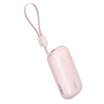 Външна батерия EnerFill FC21 Qpow 3 Ultra (E0027Q02) - Baseus - с отделящ се кабел, 10000mAh, 45W - Мъгляво розово