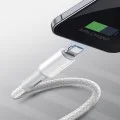 Кабел за данни (CATLGD-02) - Baseus - Type-C към Lightning, 20W, бързо зареждане, оплетен, 1м - Бяло