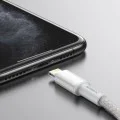 Кабел за данни (CATLGD-02) - Baseus - Type-C към Lightning, 20W, бързо зареждане, оплетен, 1м - Бяло
