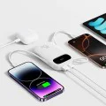 Външна батерия EnerFill FC31 Qpow 3 (E0028C02) - Baseus - USB-C/Lightning кабели, 10000mAh, 45W - Мъгляво лилаво