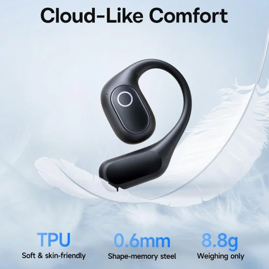 Безжични слушалки Baseus Eli 2i Fit (A0102604) - Open-Ear дизайн, Bluetooth 6.0, AI ENC, 600mAh - Черни
