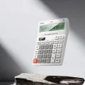 Настолен калкулатор (EC10) - Yesido - LCD дисплей, ергономичен дизайн, соларно и батерийно захранване, 12 цифри - Бяло