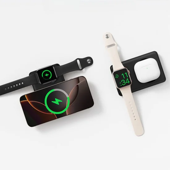 Магнитна външна батерия EnerFill FT11 (P1008210G123-00) - Baseus - за Apple Watch/iPhone, 10000mAh, 27W - Космическо черно