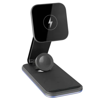 Безжична зарядна станция Proove Energy Fold (WSEF15010001) - MagSafe, 3в1, 15W - Черна