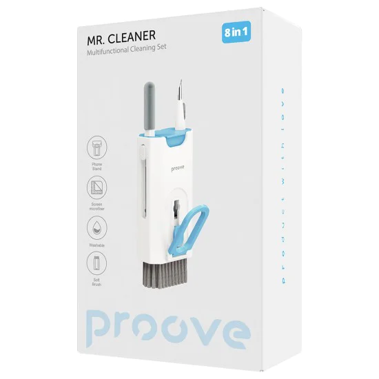 Комплект за почистване Proove Mr. Cleaner (MCS00000802) - със стойка и четка - Бял