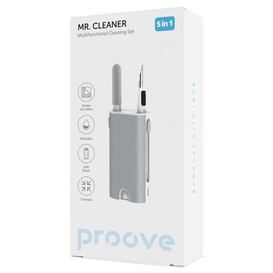 Комплект за почистване 5в1 Proove Mr. Cleaner (MCS00000502) - с микрофибър - Сив