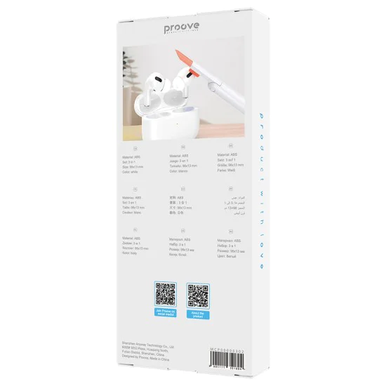 Комплект за почистване 3в1 Proove Mr. Cleaner (MCP00000302) - за лаптоп, телефон - Бял