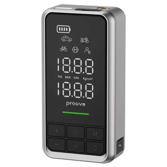 Външна батерия и джъмп стартер Proove (JSAP10400203) - с помпа за гуми, 10400mAh, 1000A - Сива