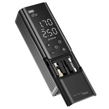 Портативен компресор за гуми Proove Assistant Pro (PPAP80010901) - с батерия, LED, 120W - Черен