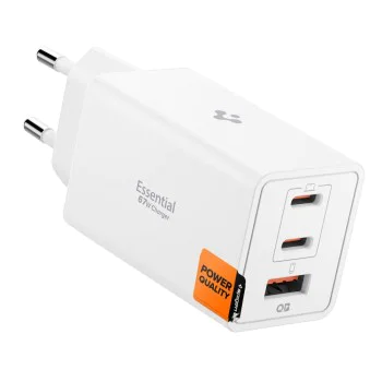 Зарядно устройство Spigen Essential EE673EU (ACH08710) - USB, 2x Type-C, Quantum Boost, 67W - Бяло