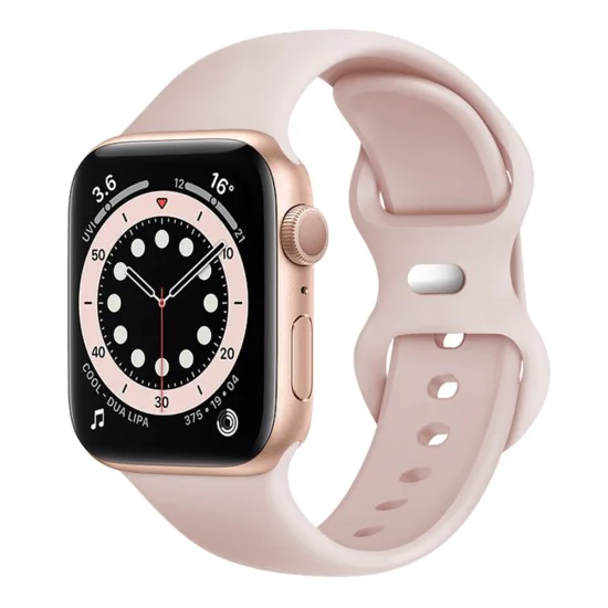 Силиконова каишка за Apple Watch (38/40/41/42mm) - Techsuit Watchband (W031) - Светлорозова