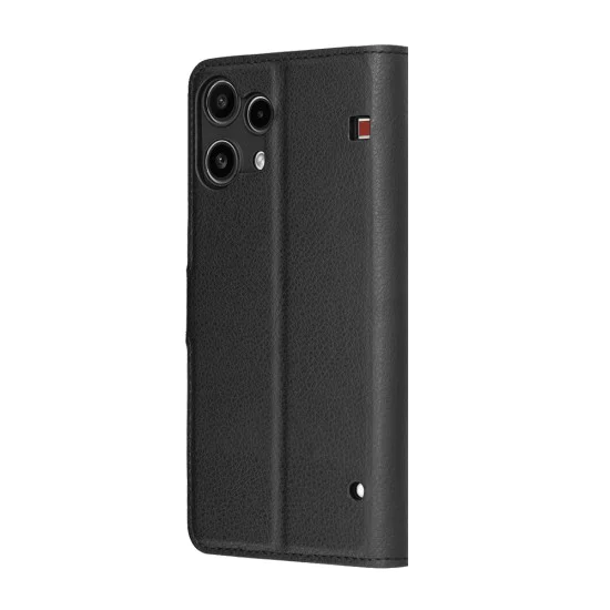 Калъф тип тефтер за Nothing Phone (3a) Lite - Techsuit Leather Folio - Черен