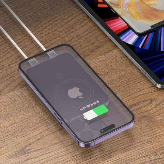 Външна батерия Proove Hoodman (PBH120010003) - Магнитна, Qi, 20W, 10000mAh - Сива
