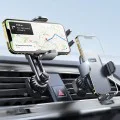 Стойка за кола (YL0222060011) за вентилация - Lisen - Скоба за захващане, 360° регулируема, анти-шок - Черно