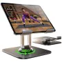Настолна стойка Q18 (YL0423120002) за таблети (4.7"-12.9") - Lisen - сгъваема, 360° ротация - Черно