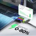 Кабел за данни (YL0124110002) - Lisen - 4в1 универсален кабел, USB/Type-C към Type-C/Lightning, RGB, 240W, 2м - Сив