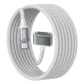Кабел за данни (YL0123070001) за MacBook - Lisen - Type-C към MagSafe 3, 140W бързо зареждане, оплетен, 2м - Сребрист