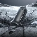Зарядно за кола (YL0223080007) - Lisen - Двоен Type-C, 2x 45W, 12V/24V, алуминиева сплав - Черно