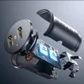 Зарядно за кола (YL0223080007) - Lisen - Двоен Type-C, 2x 45W, 12V/24V, алуминиева сплав - Черно