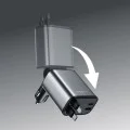 Зарядно за кола (YL0224040031) - Lisen - 4в1, USB, Type-C, с прибиращи се USB-C и Lightning кабели, алуминиева сплав - Черно