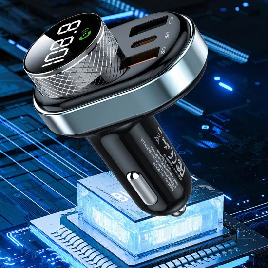 Зарядно за кола с FM трансмитер Proove (FMSL30110001) - Bluetooth 5.4, Fast Charge, 30W - Черно