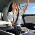 Зарядно за кола (YL0224080017) - Lisen - 4в1, USB, Type-C, с 2х прибиращи се кабели, LED дисплей, 96W, 12V/24V - Черно